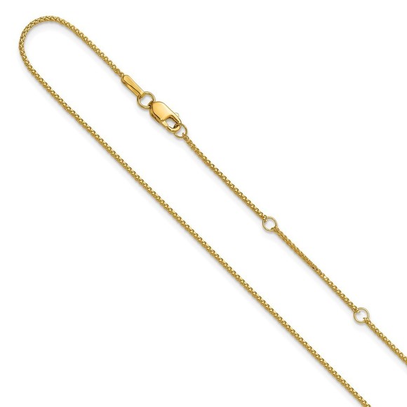 10k Yellow Gold 1mm D/C Spiga 1in+1in Adjustable Chain